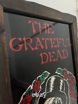 RARE Grateful Dead Metallic Foil Poster Glass Wood Frame Carnival Large Vintage