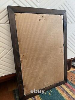 RARE Grateful Dead Metallic Foil Poster Glass Wood Frame Carnival Large Vintage