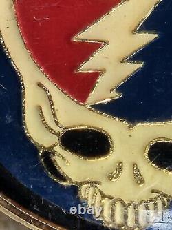 RARE Grateful Dead Pin Vintage Double Pinback Badge RED LETTERING 1.5