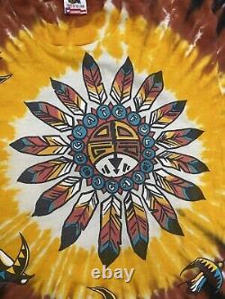 RARE Grateful Dead Vintage 1990 Tour Southwest Thunderbird Tie Dye T-Shirt LG