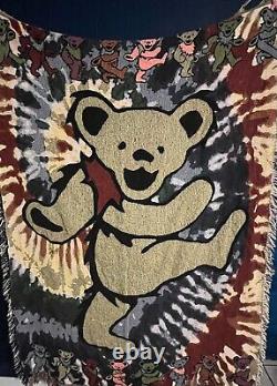 RARE! Greatful Dead Dancing Bear Throw Blanket