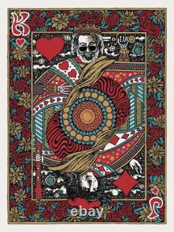 RARE Jerry Garcia King of Hearts Print 88/300 Signed & Doodled Grateful Dead Art