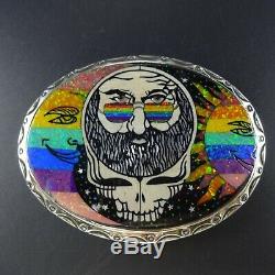 RARE Ltd Edition DAVID FREELAND Jerry Garcia GRATEFUL DEAD Opal Rainbow BUCKLE