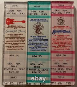 RARE SEALED SET Grateful Dead Acrylic Mounted Ticket Stub May 1993 Sacramento