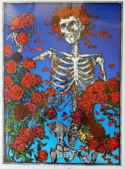 RARE Stanley Mouse Hand-Printed & Signed Skeleton Roses Serigraph Grateful Dead
