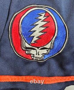 RARE The Grateful Dead Men 3XLT Embroidered Blue Baseball Jersey Lightning Skull