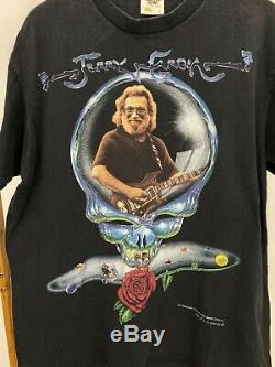 RARE VTG Jerry Garcia Steal Your Face Grateful Dead 1995 Black T-Shirt XL USA