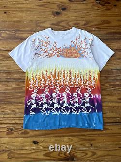 RARE Vintage 1992 Grateful Dead Skeleton All Over Print