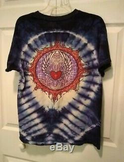 RARE Vintage 80s Mikio Grateful Dead Tie Dye T-Shirt S/S Double Sided Mens L