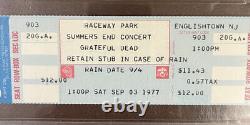 Rare 1977 GREATFUL DEAD PSA 9 Full Concert Ticket-Raceway Park New Jersey 9/3/77