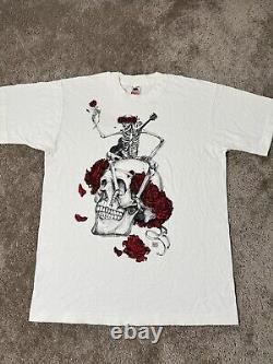 Rare 1985 Grateful Dead Vincent Perez Shirt Skeleton Roses Phish Stoner, Size L