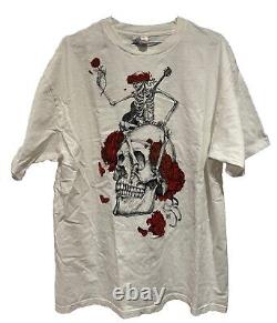 Rare 1985 Grateful Dead Vincent Perez Shirt Skeleton Roses Stoner, Size XL