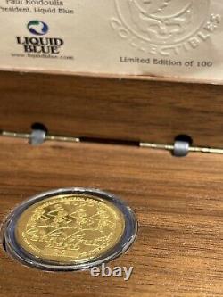 Rare 2000 Grateful Dead 1oz. 9999 Fine Gold Coin with Wood Box & COA #23