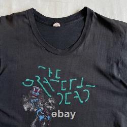 Rare 70S Grateful Dead Band T-Shirt L Black 77 Copyright Made In Usa Vintage 100