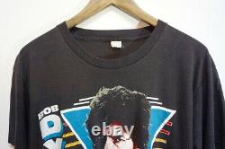 Rare 80'S Vintage Bob Dylan Grateful Dead 1986 Tour T-Shirt Rock Band Black Xl