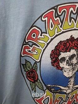 Rare 80s Vintage 1988 Grateful Dead Blue Bertha Roses Band T-Shirt Size XL