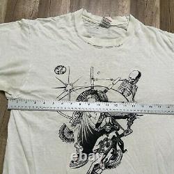 Rare 90s Vintage Distressed Grateful Dead Rock Double Sided Band Tee Shirt Sz L