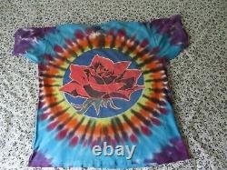 Rare 90s gratefuldead tie-dye tshirt 1993 stanley mouse made in usa XL thrashed