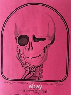 Rare Grateful Dead 1973 Poster. McGraw Hall, Evanston, Illinois. PINK VERSION