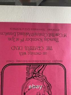 Rare Grateful Dead 1973 Poster. McGraw Hall, Evanston, Illinois. PINK VERSION