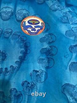 Rare Grateful Dead 1990's Blue Hypnotic Skull Spiral AOP T-shirt