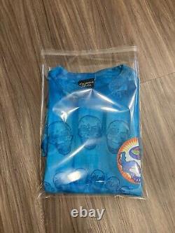 Rare Grateful Dead 1990's Blue Hypnotic Skull Spiral AOP T-shirt