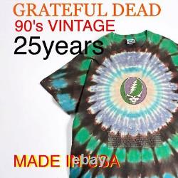 Rare Grateful Dead 25 Laps 90'S Vintage Usa Tie Dye T-Shirt Liquid Blue 90