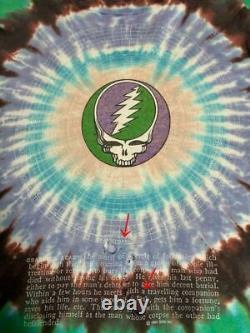 Rare Grateful Dead 25 Laps 90'S Vintage Usa Tie Dye T-Shirt Liquid Blue 90