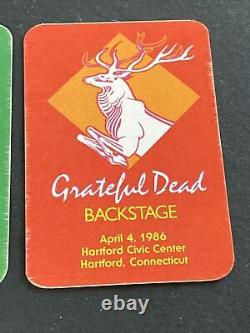 Rare Grateful Dead Backstage Pass Set Of Deers From Connecticut 4-3-86 4-4-86