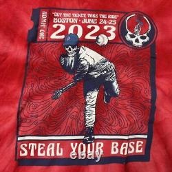 Rare Grateful Dead Boston 2023 Steal Your Base Red Tie Dye L