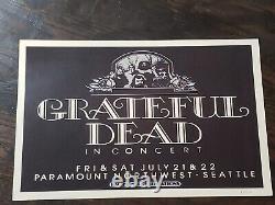 Rare Grateful Dead Original 2nd Press Concert Poster, Paramount NW Seattle