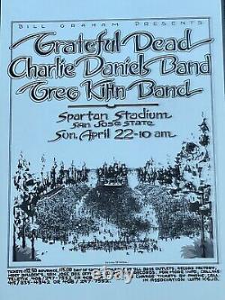 Rare Grateful Dead Original Spartan Stadium 1979 Brent's 1st Show Concert Poster