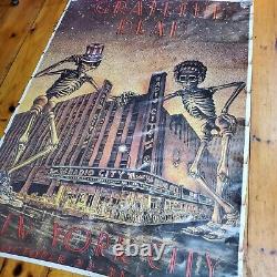 Rare Grateful Dead Poster 1980 NYC Radio City Music Hall HUGE 55x39 True Vintage