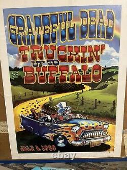 Rare Grateful Dead Poster Summer 1989 Truckin' To Buffalo Richard Biffle Signed