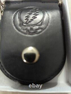 Rare Grateful Dead Satin Stainless Pocket Watch With Leather Case ICS JAPAN READ