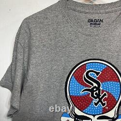 Rare Grateful Dead Tribute Night T Shirt Mens Size Med Grey Chicago Farewell