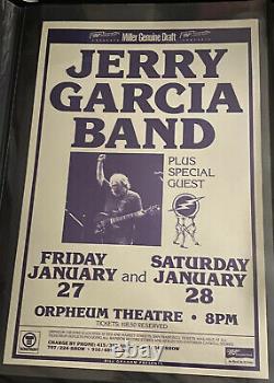 Rare Jerry Garcia Band Concert Poster Orpheum Theatre