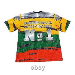 Rare Lithuania Basketball Grateful Dead Lietuva Jersey Tuta Sz 48 AOP JERSEY