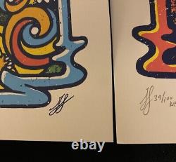 Rare Lot of 2 Dead & Company VIP Poster Diptych Set CitiField NY 2023 S/N 2023