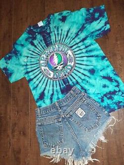 Rare NWOT Grateful Dead Official 100% Cotton Tee M STEAL Face BLUE Tie Dye Shirt