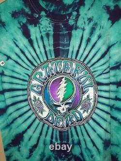 Rare NWOT Grateful Dead Official 100% Cotton Tee M STEAL Face BLUE Tie Dye Shirt