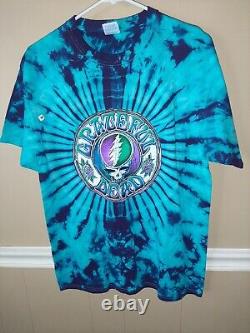 Rare NWOT Grateful Dead Official 100% Cotton Tee M STEAL Face BLUE Tie Dye Shirt