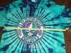 Rare NWOT Grateful Dead Official 100% Cotton Tee M STEAL Face BLUE Tie Dye Shirt