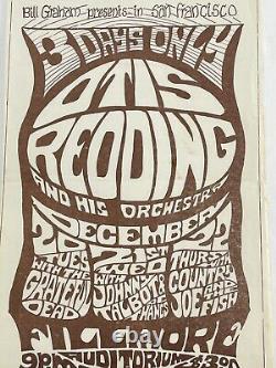 Rare Original Fillmore Variant Handbill 1966 Otis Redding Grateful Dead Maclean