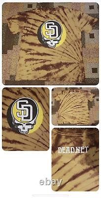 Rare Sold Out Grateful Dead 2022 San Diego Padres Shirt Size Large Theme tie-dye