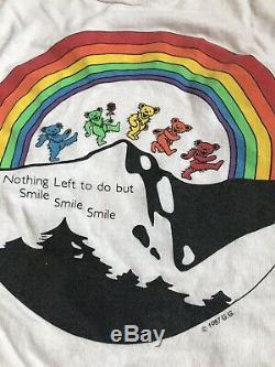 Rare Vintage 1987 Grateful Dead Nothing Left To Do But Smile Hes Gone LS Tee XL