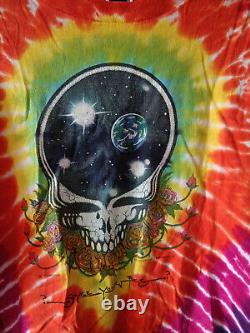 Rare Vintage 1987 Grateful Dead Space Your Face Tie Dye T-Shirt Skull Size L