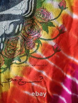 Rare Vintage 1987 Grateful Dead Space Your Face Tie Dye T-Shirt Skull Size L