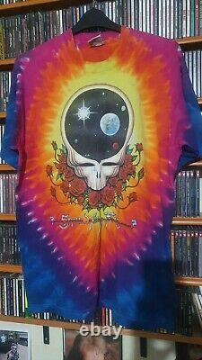 Rare Vintage 1992 Grateful Dead Space Your Face Tie Dye T-Shirt Skull Size XL