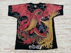 Rare Vintage 1993 Liquid Blue Dungeons Dragons Grateful Dead AOP T-shirt XL